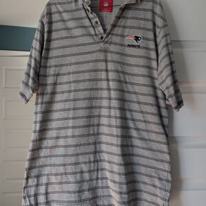 NFL Gray and Blue Striped Polo Shirt